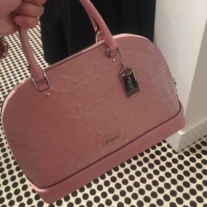 Large Sierra Satchel Signature Patent Blush Pink